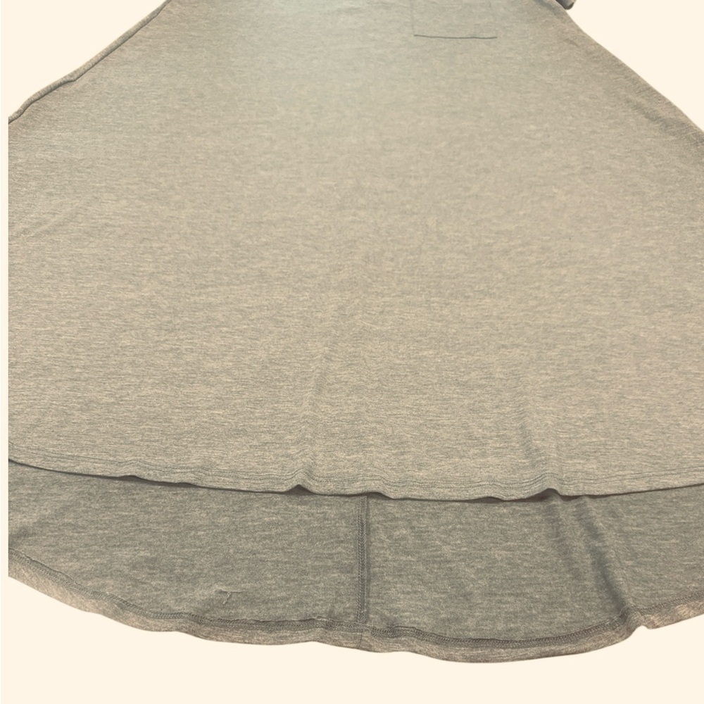 Lularoe Swing Tunic Top Size Medium Heather Gray Short Sleeve Chest Pocket - Picture 9 of 9
